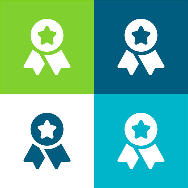 Badge Flat four color minimal icon set