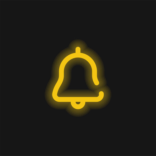 Alarm yellow glowing neon icon