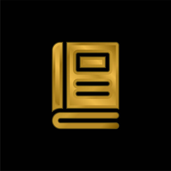 Book gold plated metalic icon or logo vector