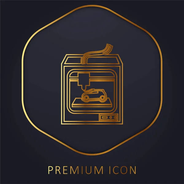 Impression Outil Imprimante Une Voiture Ligne Logo Premium Icône — Image vectorielle
