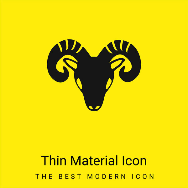 Aries Zodiac Symbol Of Frontal Goat Head minimal bright yellow material icon
