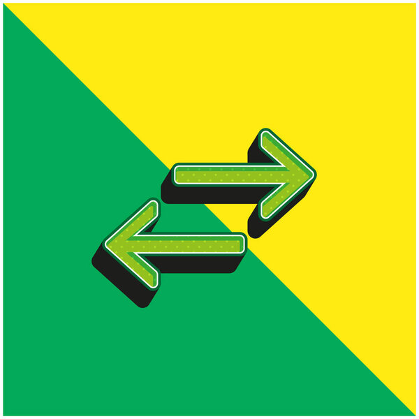 Стрелки Зеленый и желтый современный 3d векторный логотип