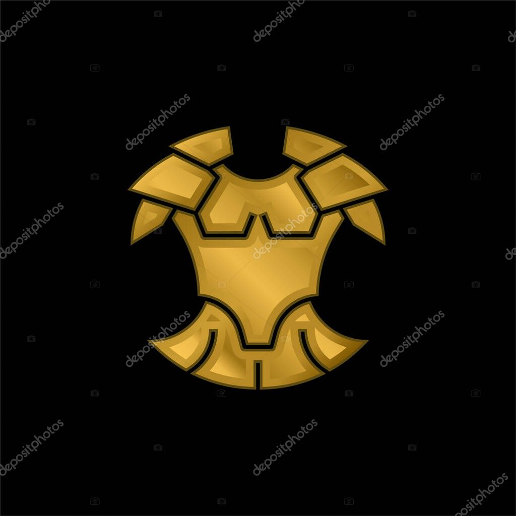 Armor gold plated metalic icon or logo vector