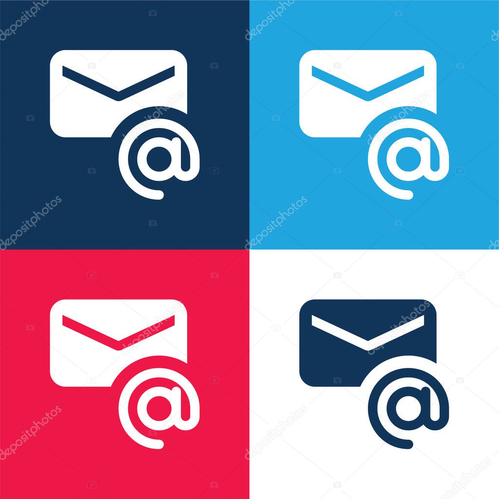 Address blue and red four color minimal icon set