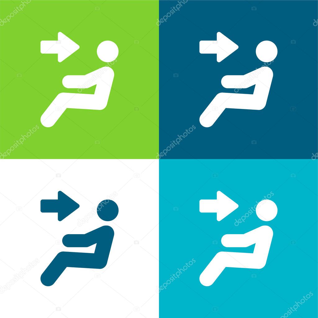 Air Conditioner Flat four color minimal icon set