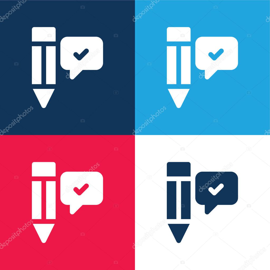 Agree blue and red four color minimal icon set