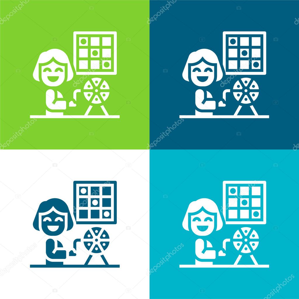 Bingo Flat four color minimal icon set