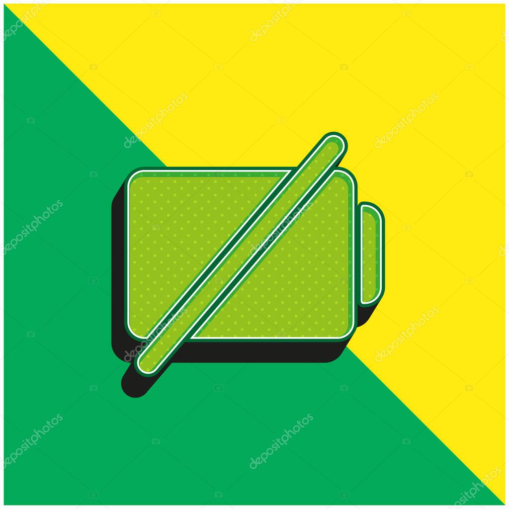 Battery With A Slash Green and yellow modern 3d vector icon logo