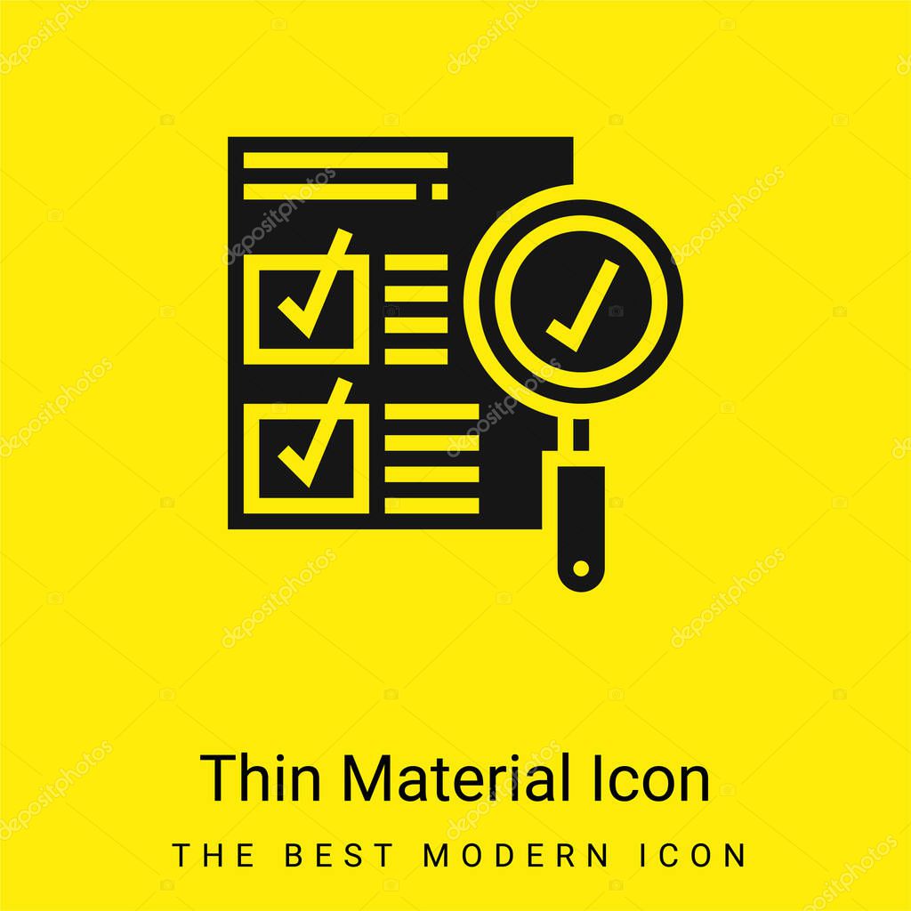 Approval minimal bright yellow material icon