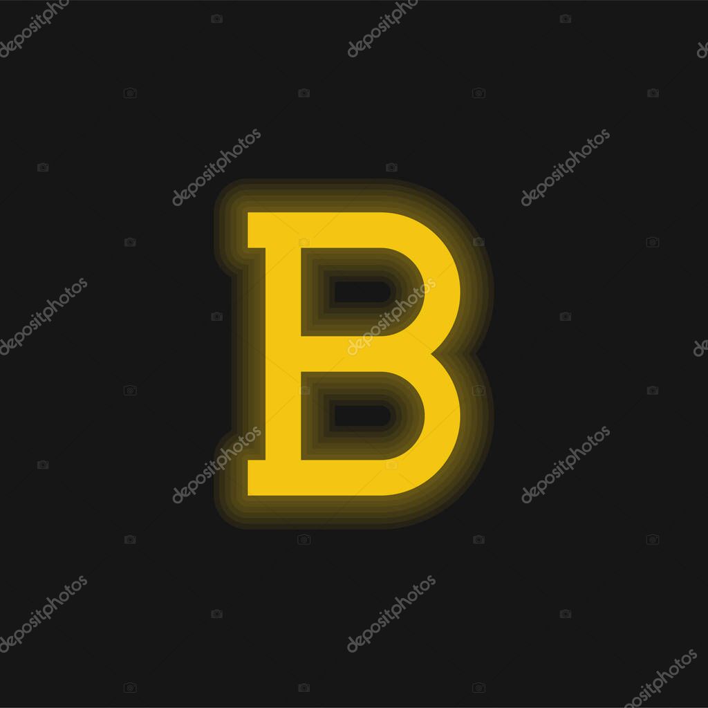 Bold yellow glowing neon icon