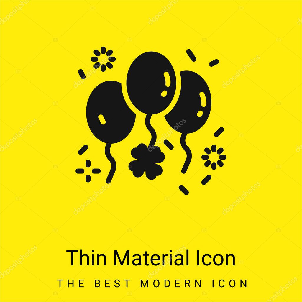 Balloon minimal bright yellow material icon