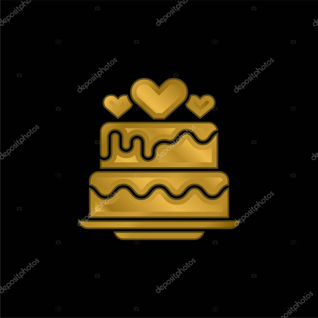 Baker gold plated metalic icon or logo vector