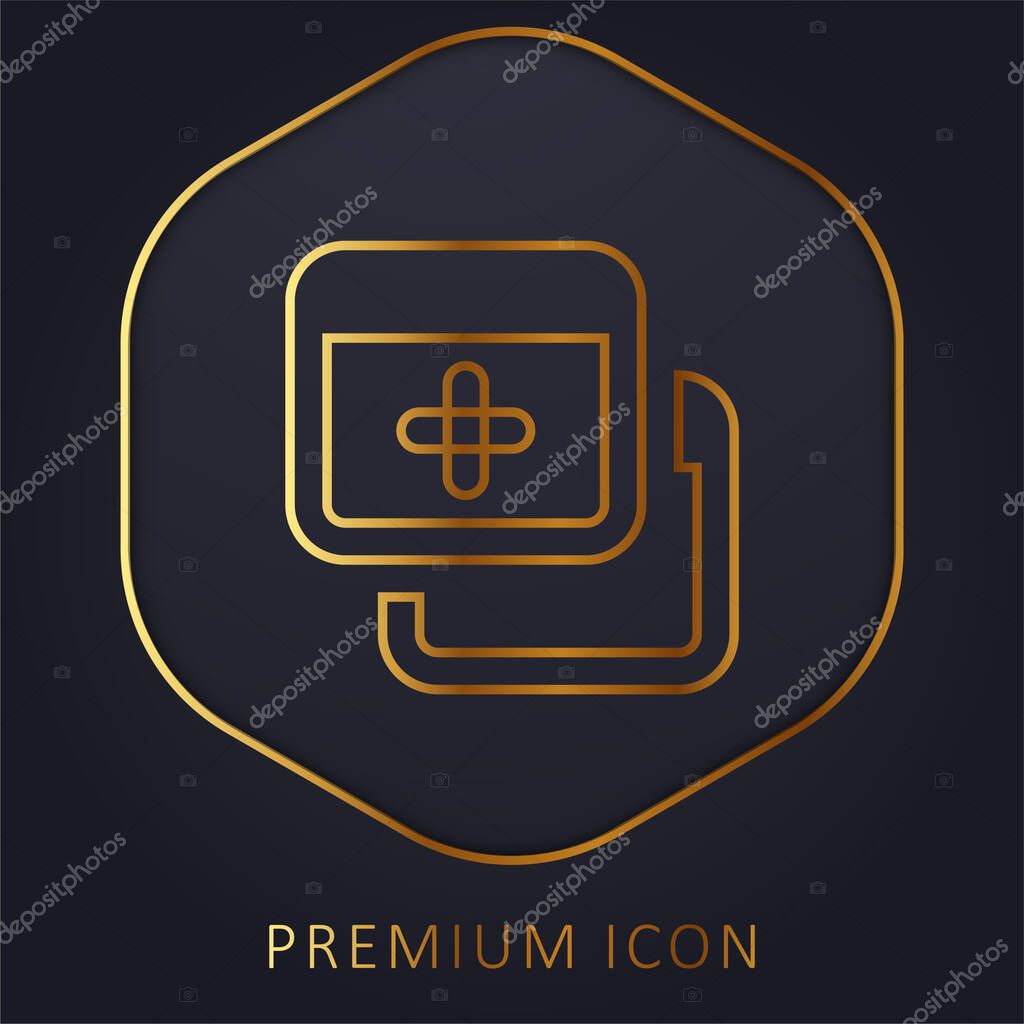 Add golden line premium logo or icon
