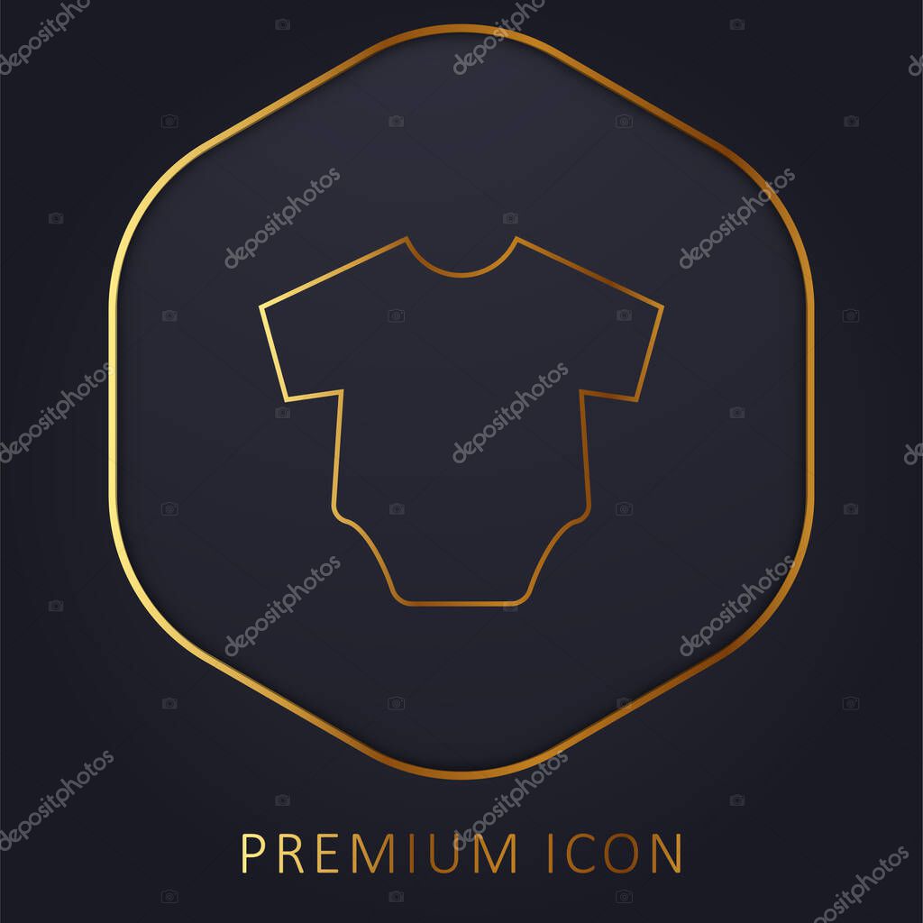 Baby Clothes golden line premium logo or icon
