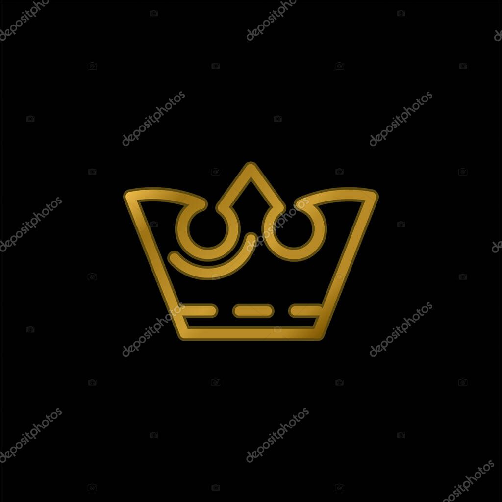 Crown gold plated metalic icon or logo vector