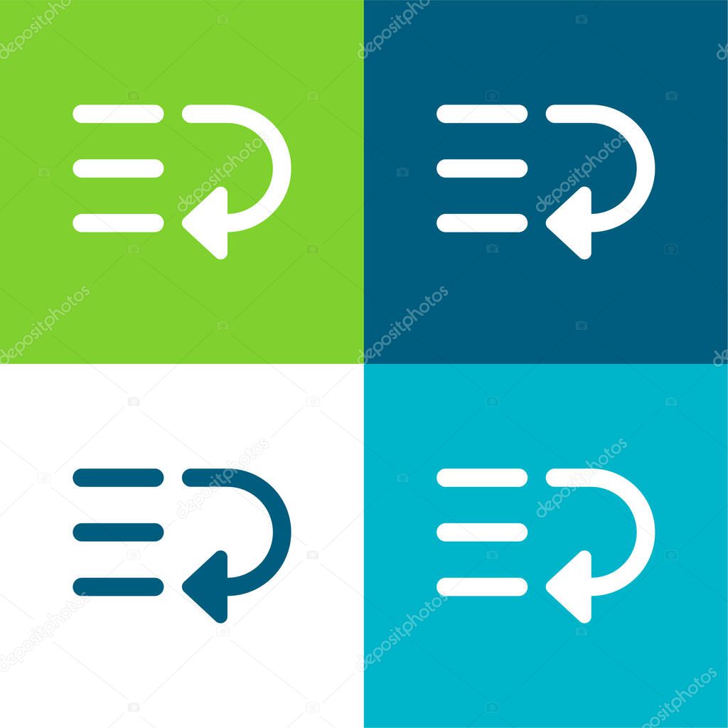 Bottom Flat four color minimal icon set