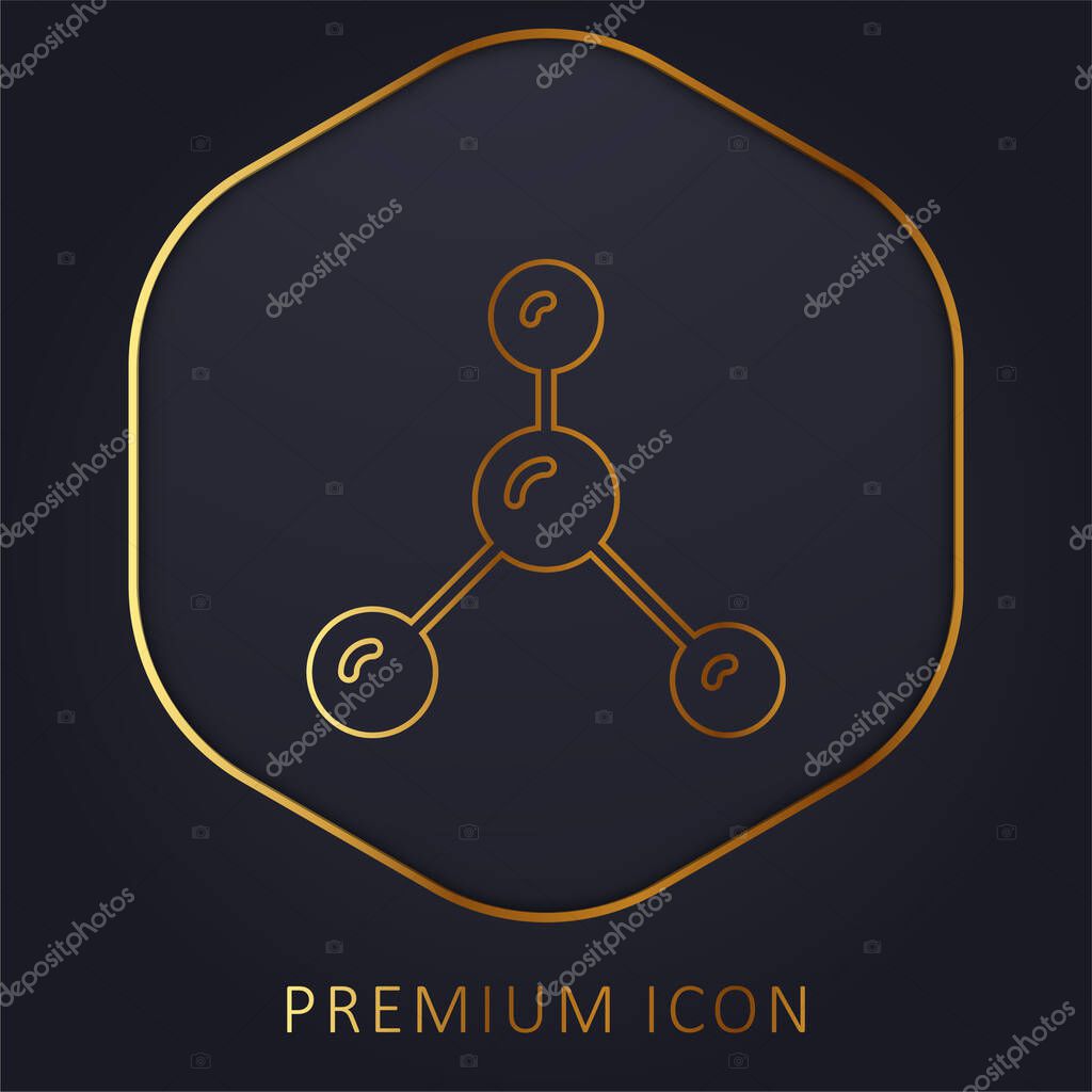 Atoms golden line premium logo or icon