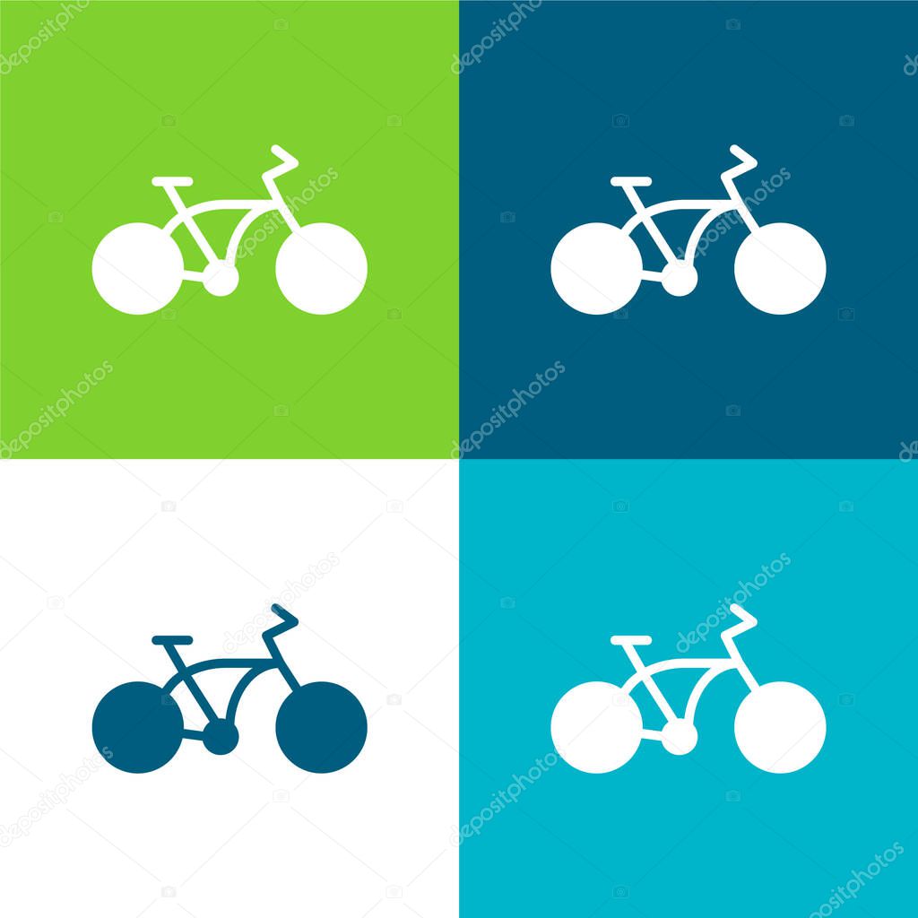 Bicycle Flat four color minimal icon set