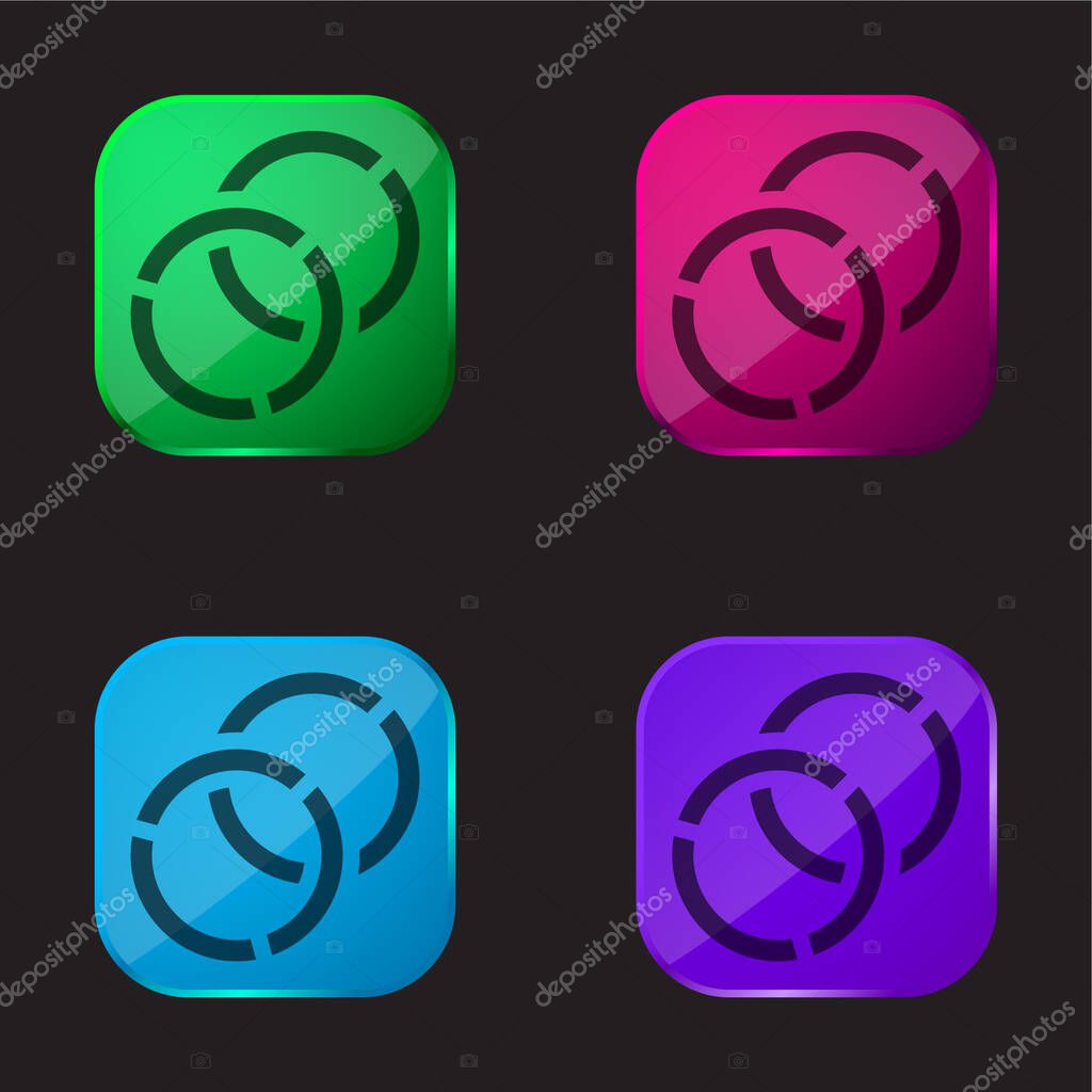 Bangles four color glass button icon