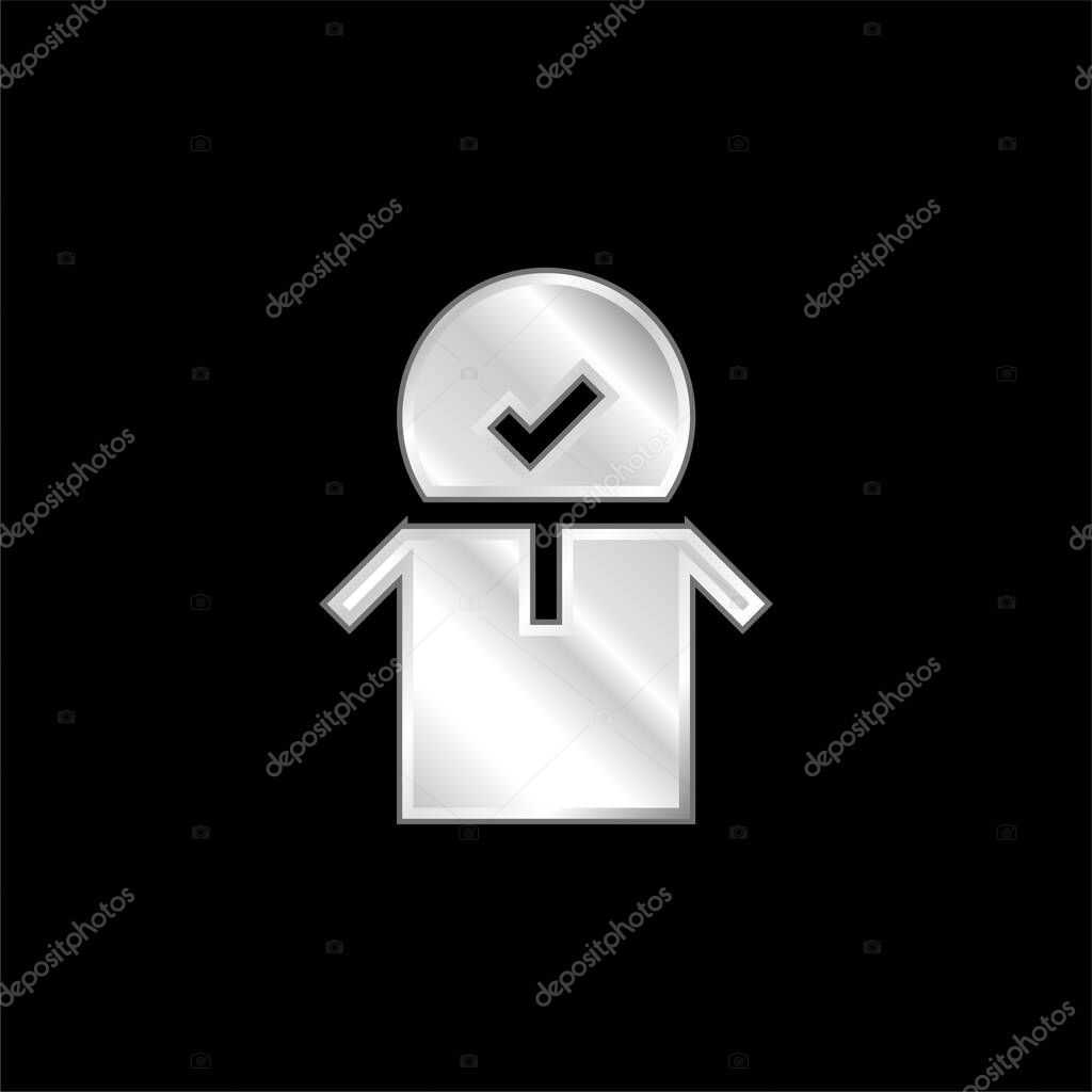 Approved silver plated metallic icon