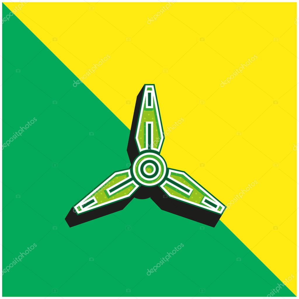 Blades Green and yellow modern 3d vector icon logo
