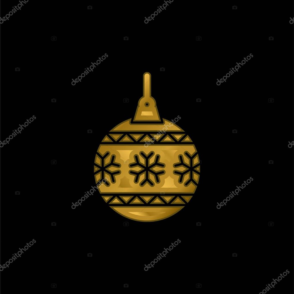 Bauble gold plated metalic icon or logo vector