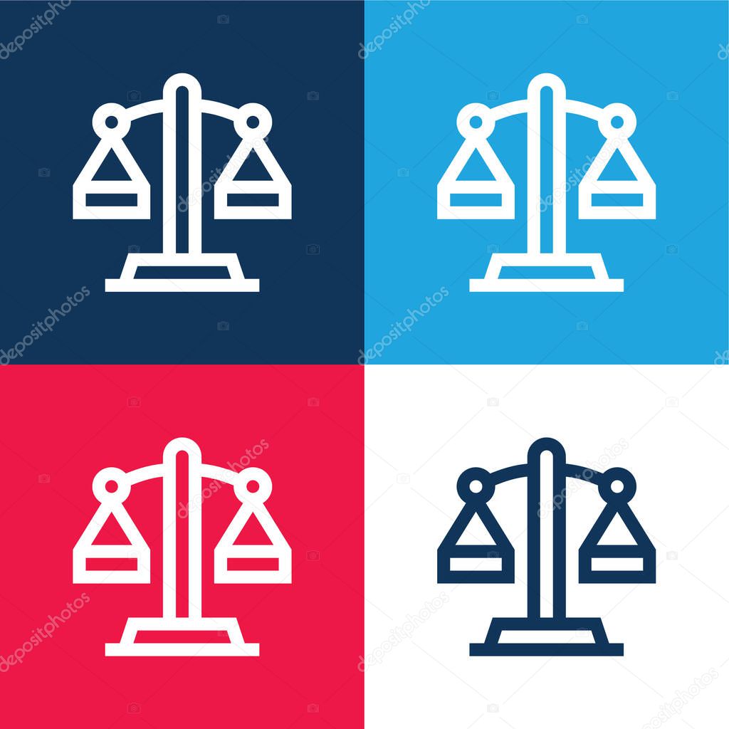 Balance blue and red four color minimal icon set