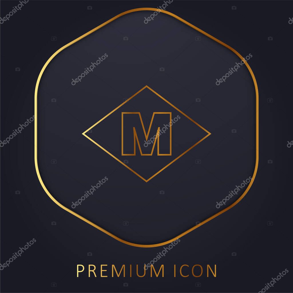 Barcelona Metro Logo golden line premium logo or icon