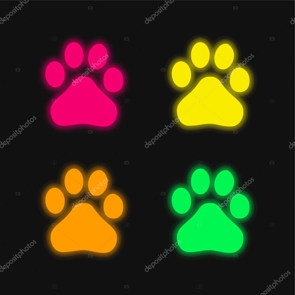 Baidu four color glowing neon vector icon