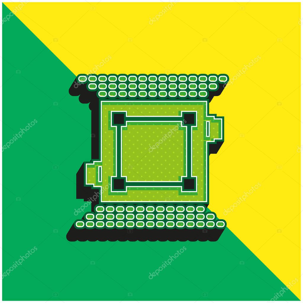 Boxing Ring Green and yellow modern 3d vector icon logo