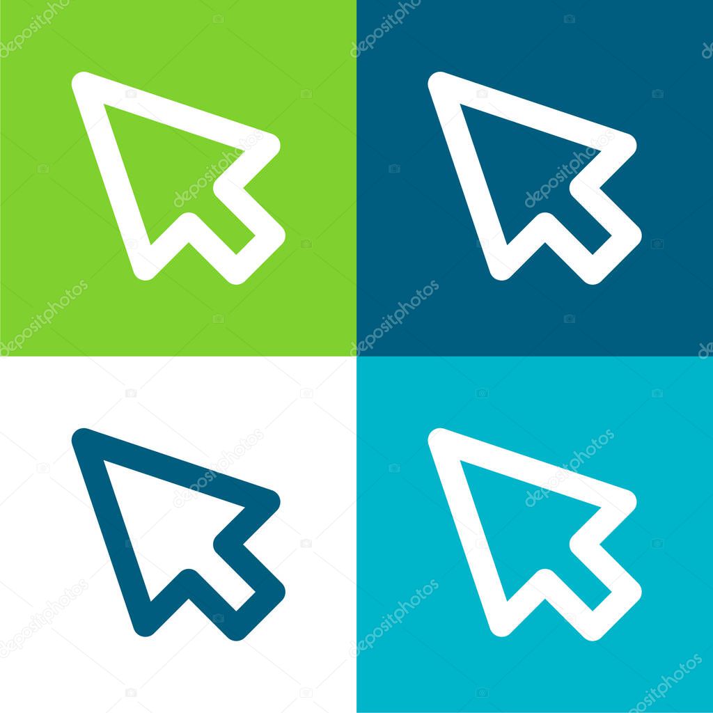 Arrow Flat four color minimal icon set