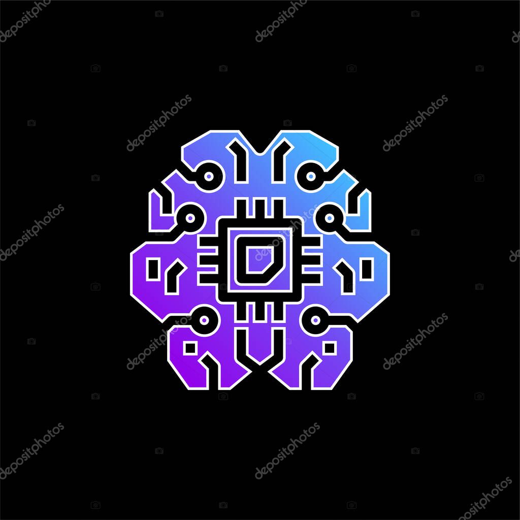 Artificial Intelligence blue gradient vector icon