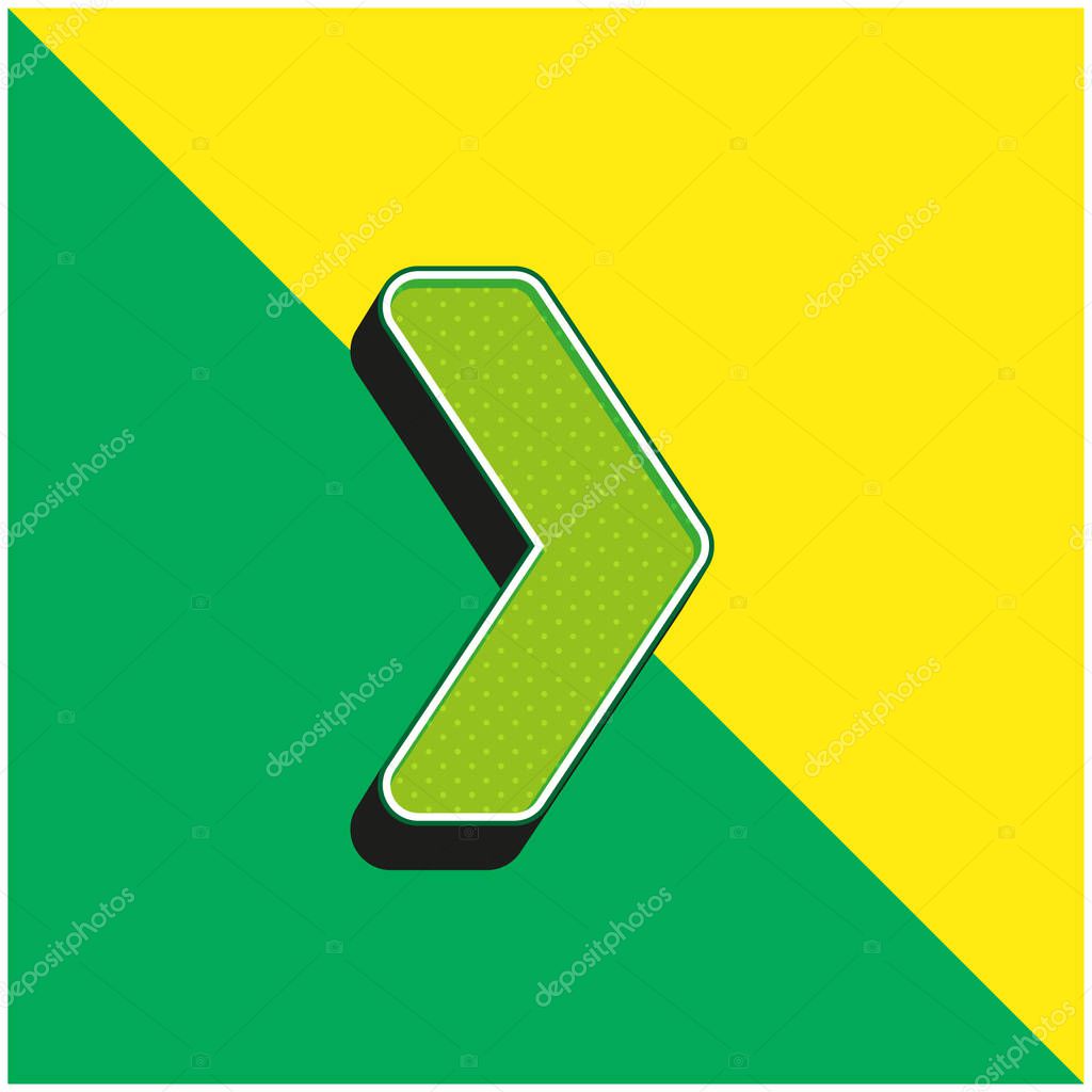 Arrow Green and yellow modern 3d vector icon logo