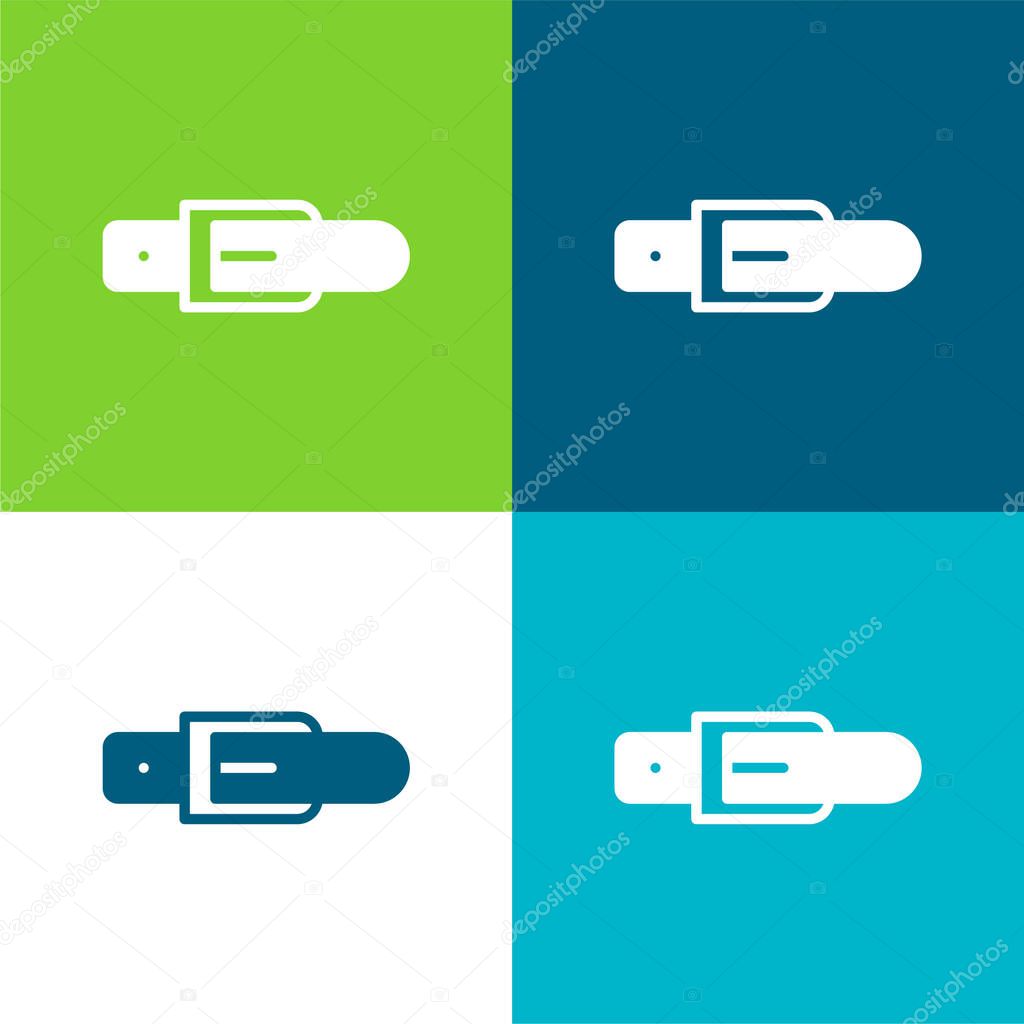 Belt Flat four color minimal icon set