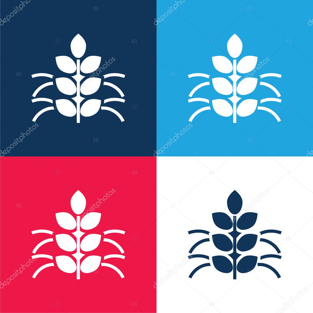 Agronomy blue and red four color minimal icon set