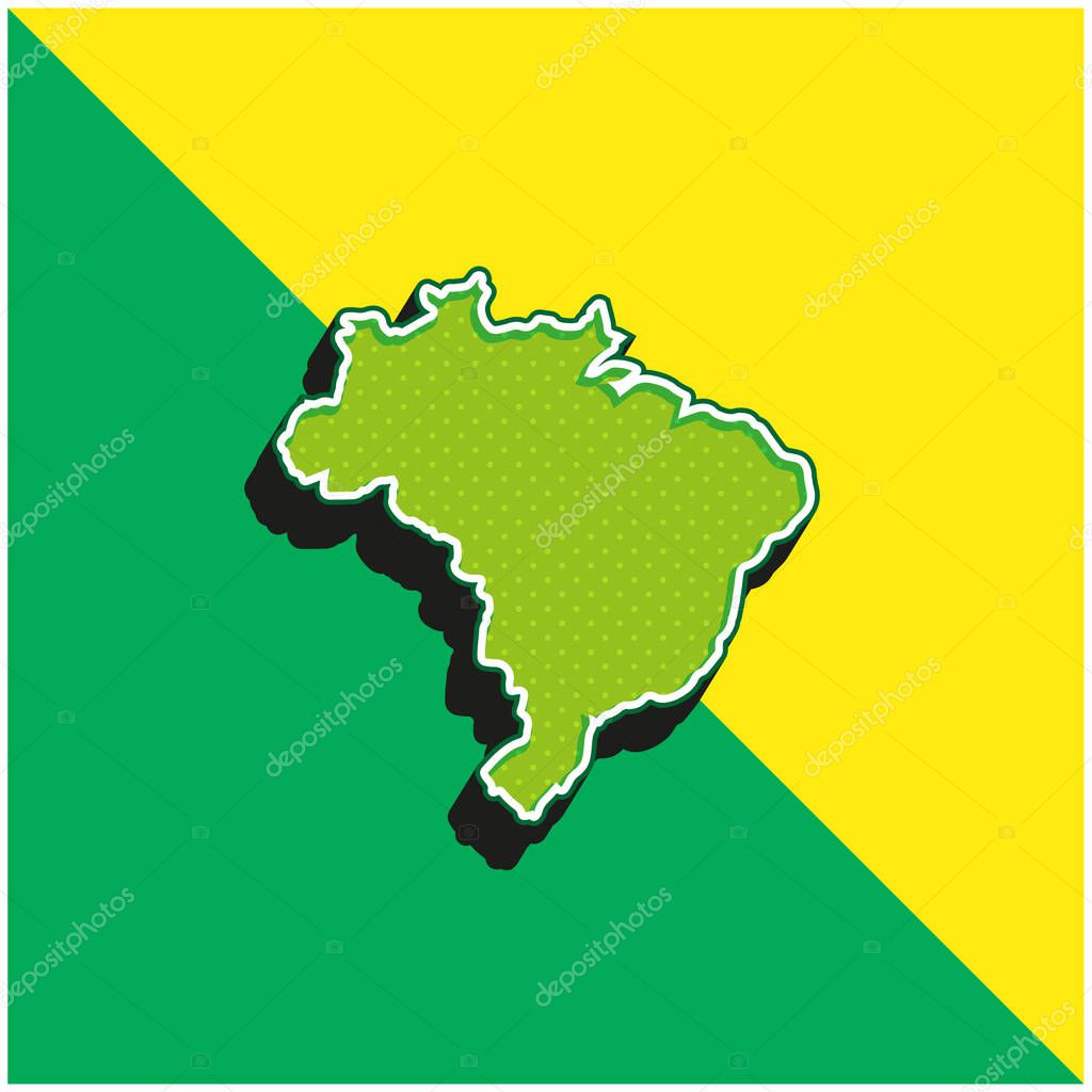 Black Green and yellow modern 3d vector icon logo