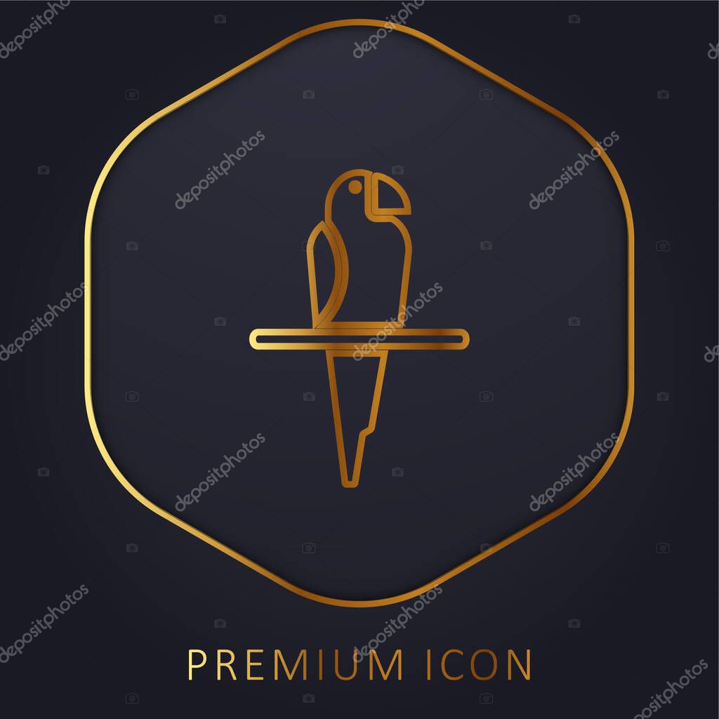 Bird golden line premium logo or icon