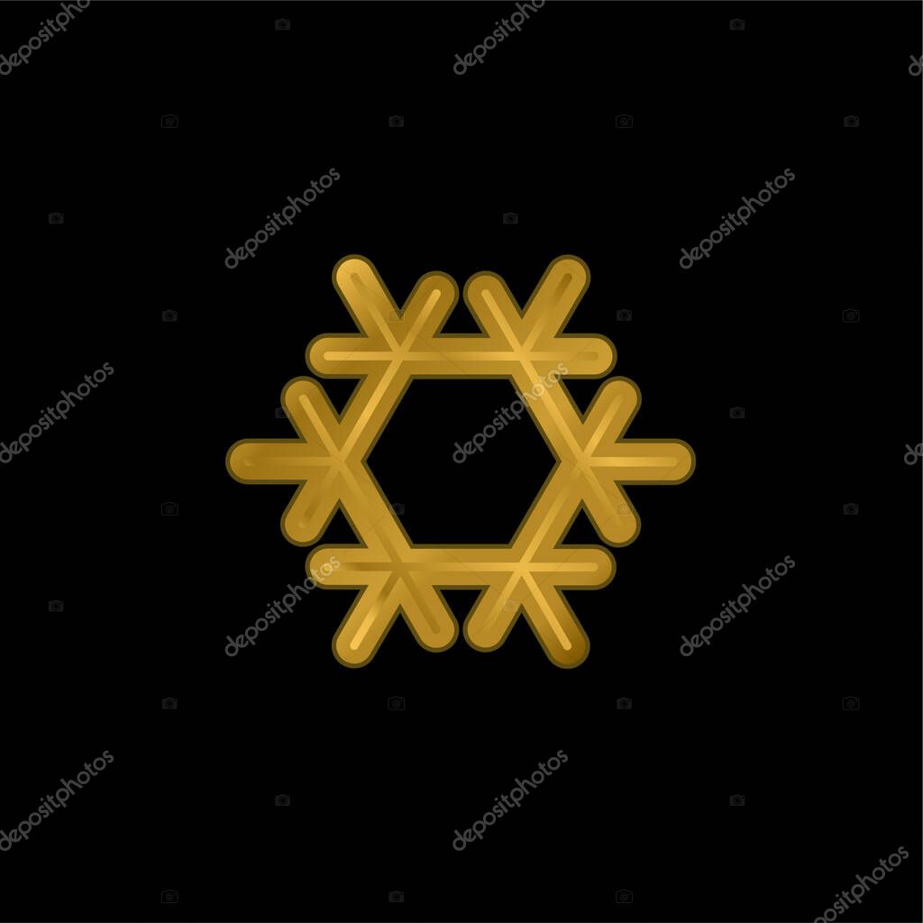 Air Conditioning gold plated metalic icon or logo vector