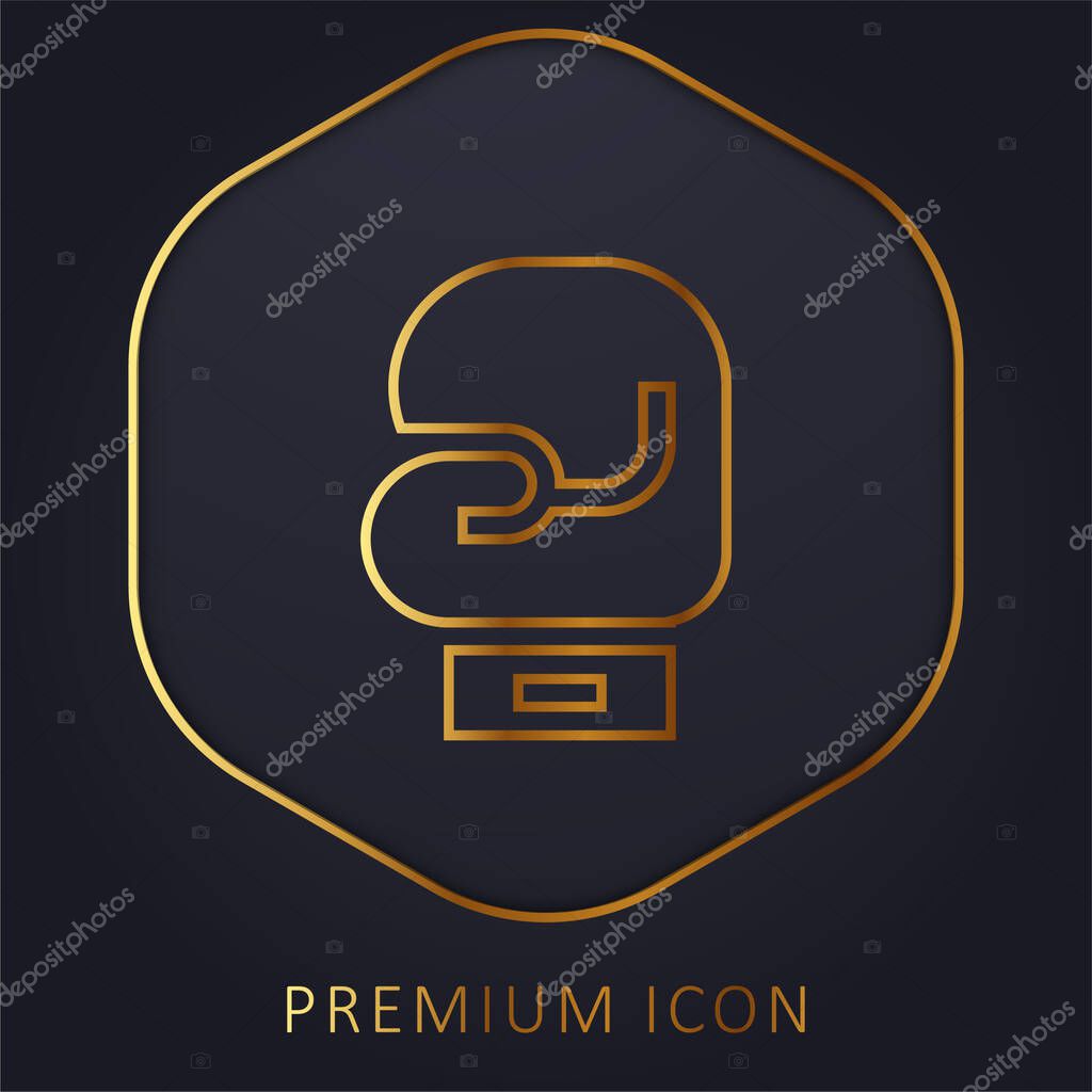 Boxing Gloves golden line premium logo or icon