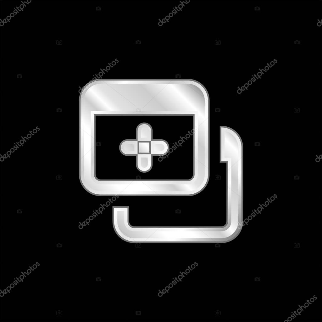 Add silver plated metallic icon