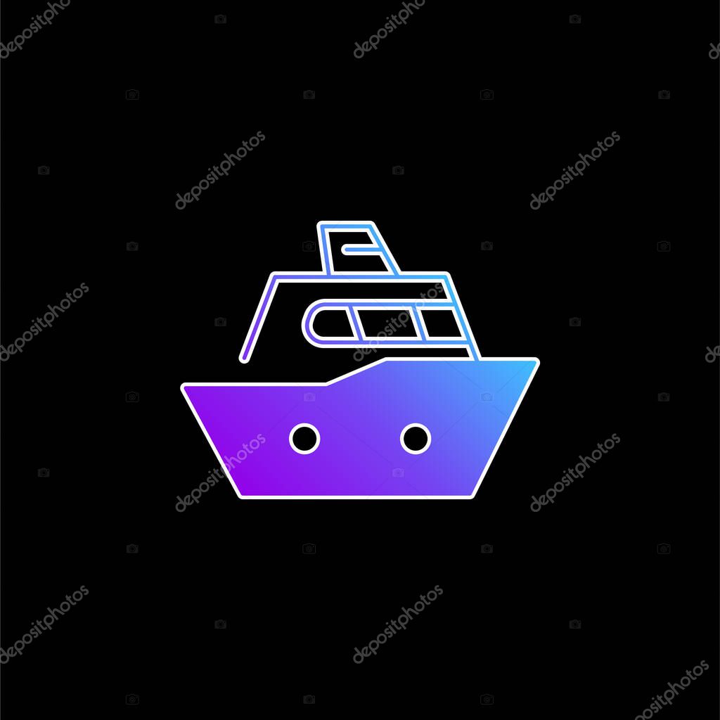 Boat blue gradient vector icon