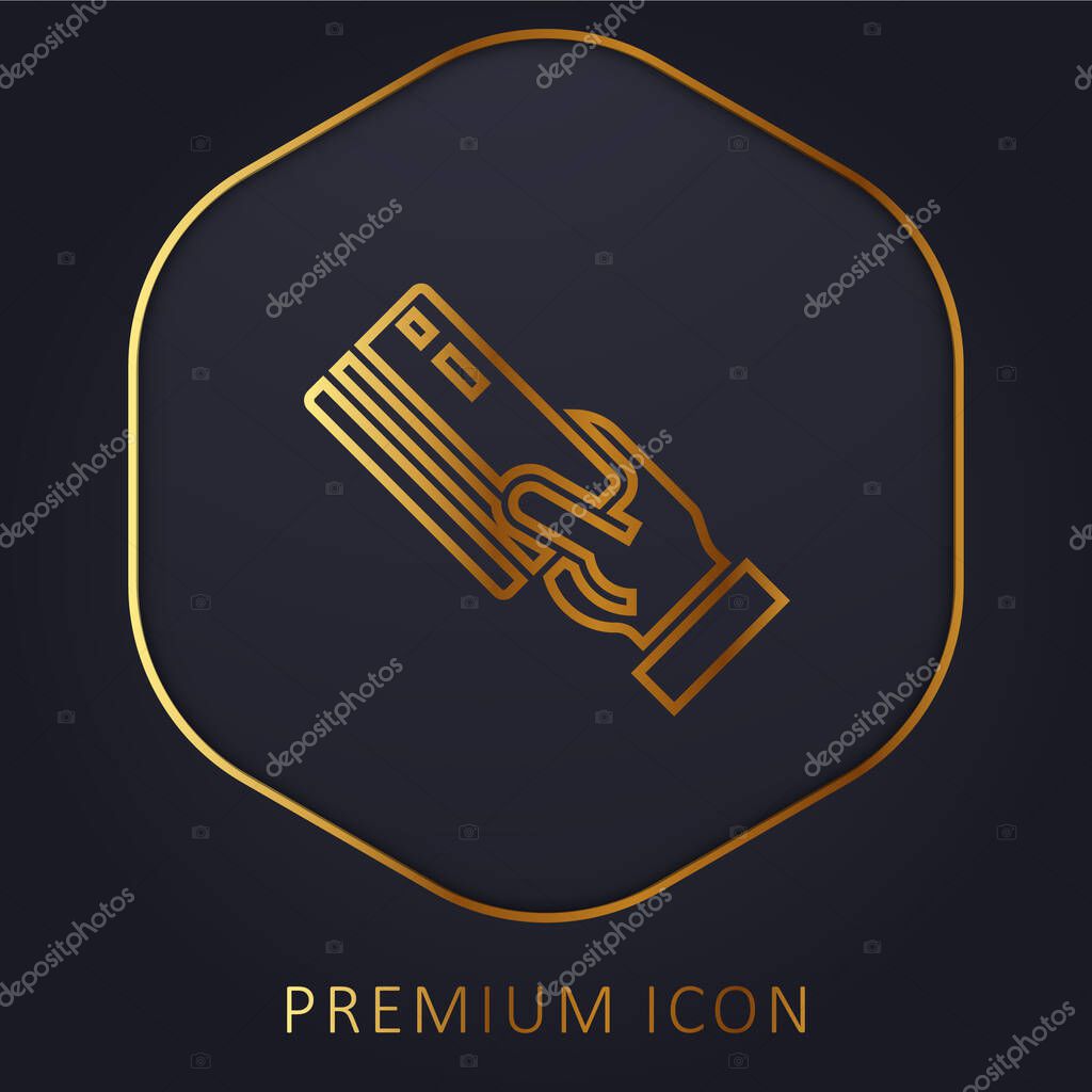 Atm golden line premium logo or icon