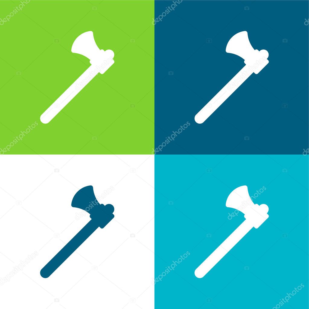 Axe Flat four color minimal icon set