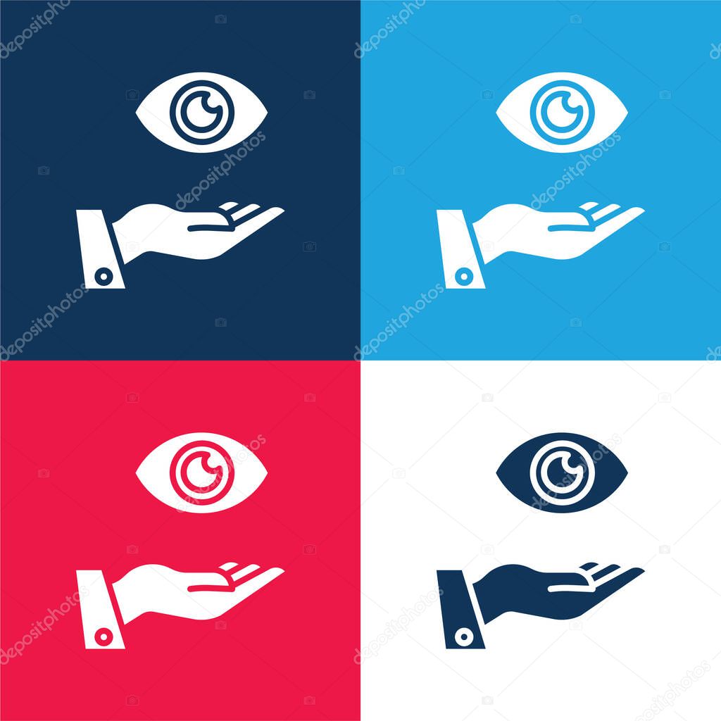 Activity blue and red four color minimal icon set