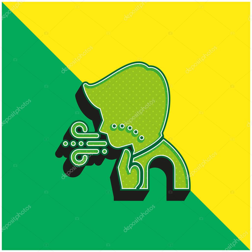 Breathing Green and yellow modern 3d vector icon logo