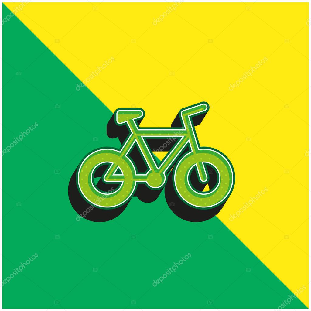 Bicycle Green and yellow modern 3d vector icon logo