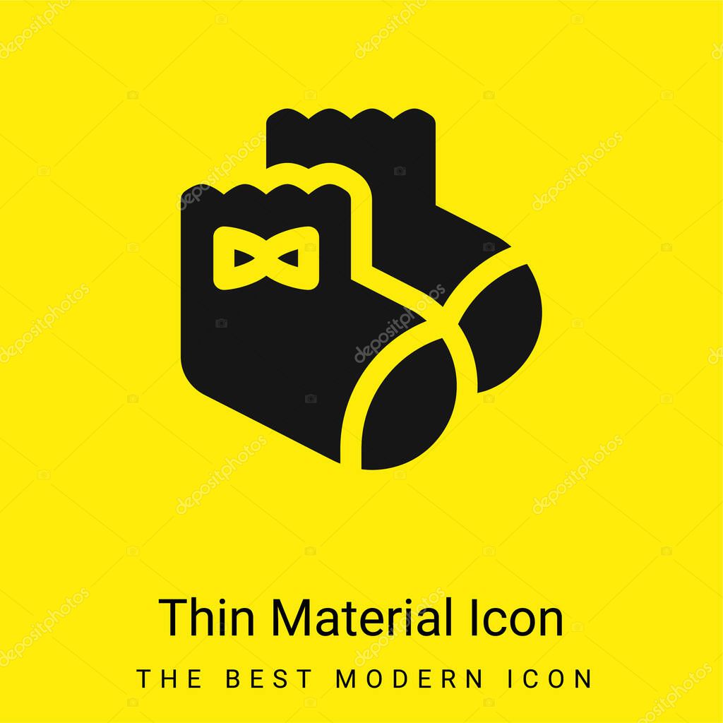 Baby Socks minimal bright yellow material icon