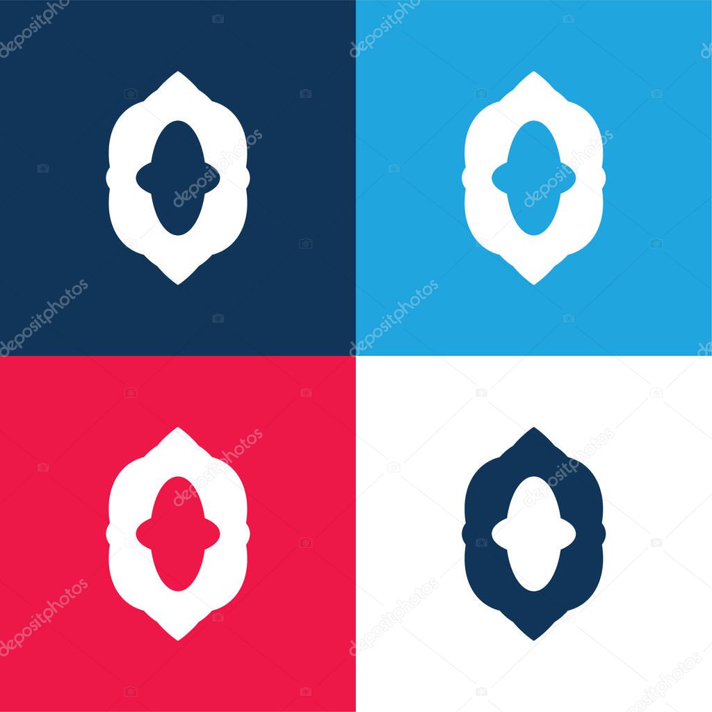 Arabic Design blue and red four color minimal icon set