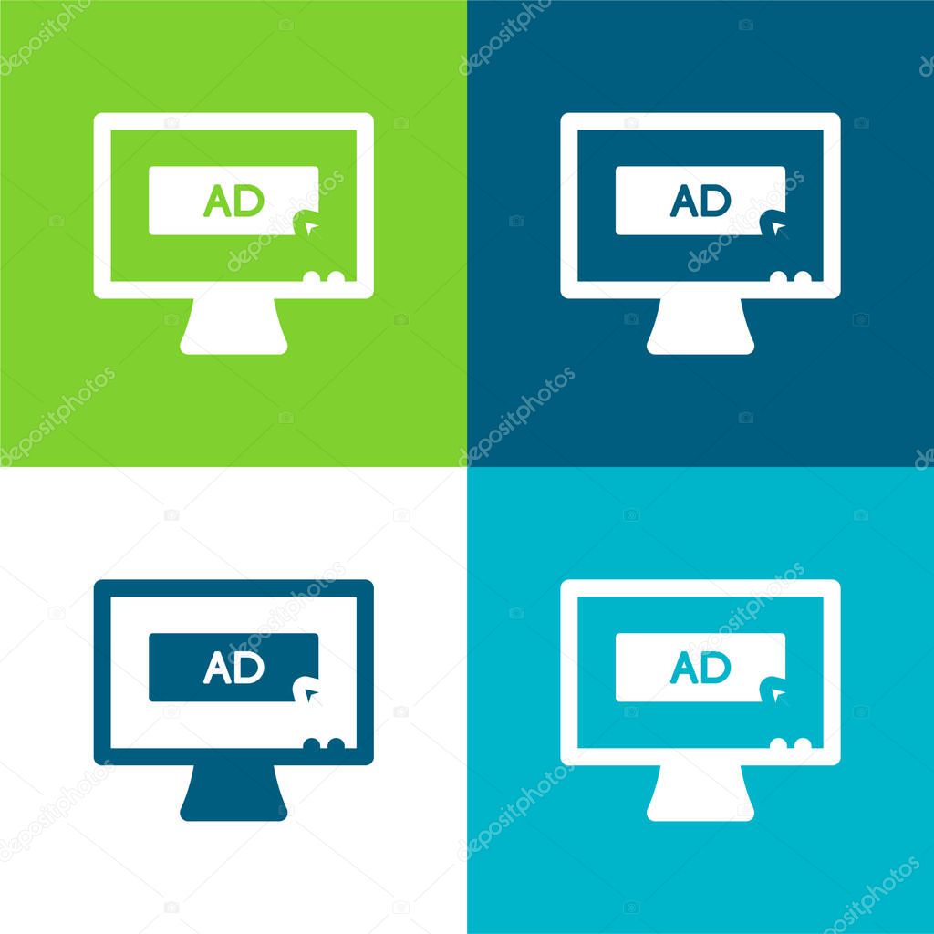 AD Media Flat four color minimal icon set