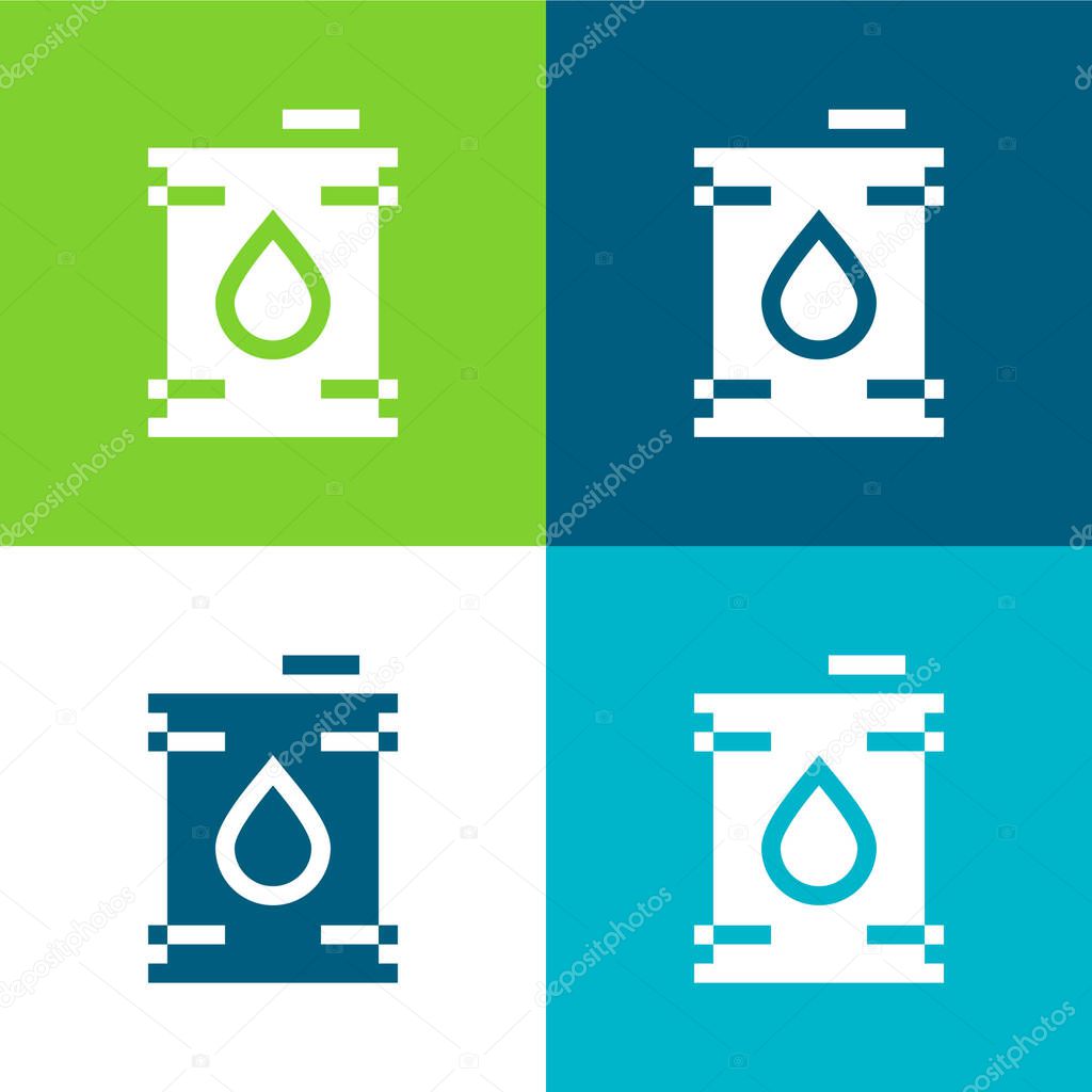 Barrel Flat four color minimal icon set